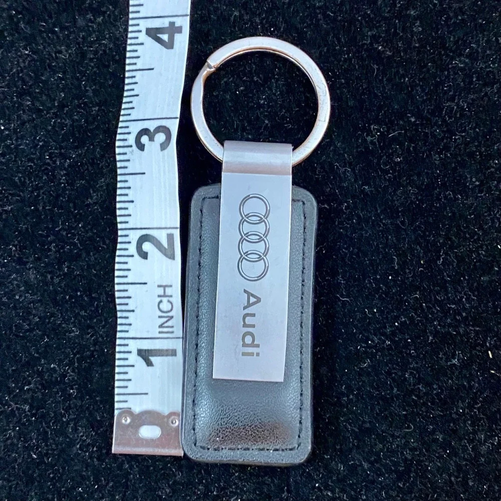 Audi Leather Keychain Metal Key Fob Rings Emblem Audi Exchange Dealership